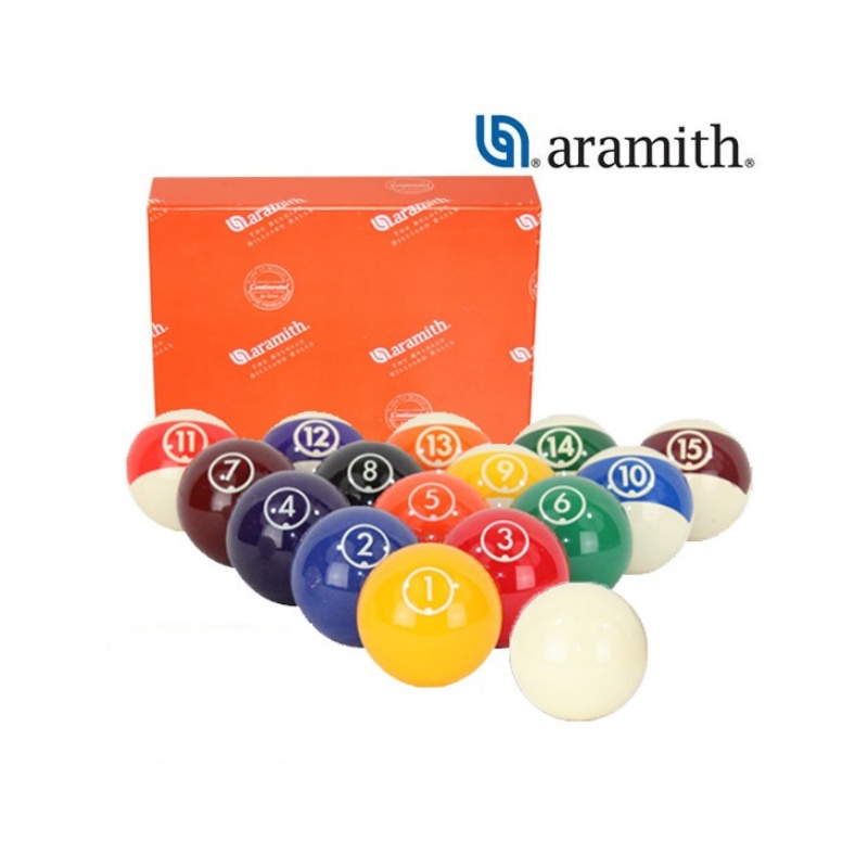 [ของแท้] Aramith ชุด Continental Pool Ball คอนติเนนทัล ขนาดลูก 2 1/4 นิ้ว สำหรับมือใหม่ ฝึกซ้อม บนโต๊ะบิลเลียด/พูล