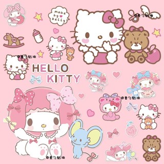 สติกเกอร์ ลายการ์ตูน Melody Hello Kitty KT Cat น่ารัก สําหรับตกแต่งกระเป๋าเดินทาง แล็ปท็อป