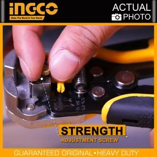 INGCO คีมปอกสายไฟอัตโนมัติ 3 IN 1 ขนาด 8.1/4 นิ้ว (210 มม.) รุ่นงานหนัก รุ่น HWSP102418 คีมปอกสายไฟ คีมปอกสาย