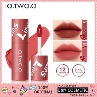 Otwoo ลิปสติก ลิปกลอส เนื้อแมตต์กํามะหยี่ Otwoo กันน้ํา ติดทนนาน 2In1