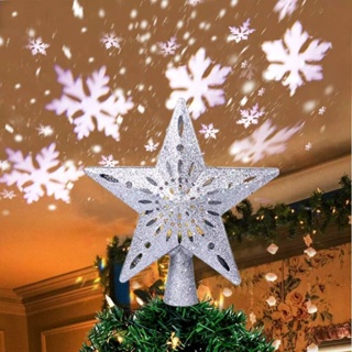 ไฟดาวประดับต้นคริสต์มาส Christmas Tree Topper Glitter Lighted Star Tree Topper ปรับหมุน Magic โปรเจคเตอร์ตกแต่งคริสต์มาส
