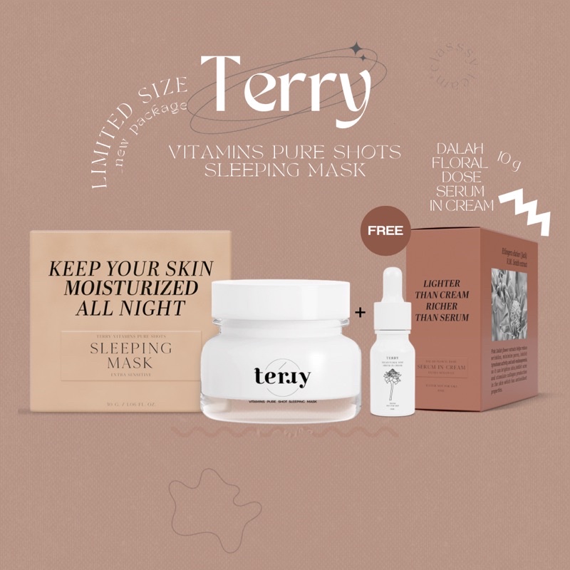1แถม1 พร้อมส่ง Terry Sleeping Mask วิตามินอาหารผิวแถมเซรั่มอินครีม เธอร