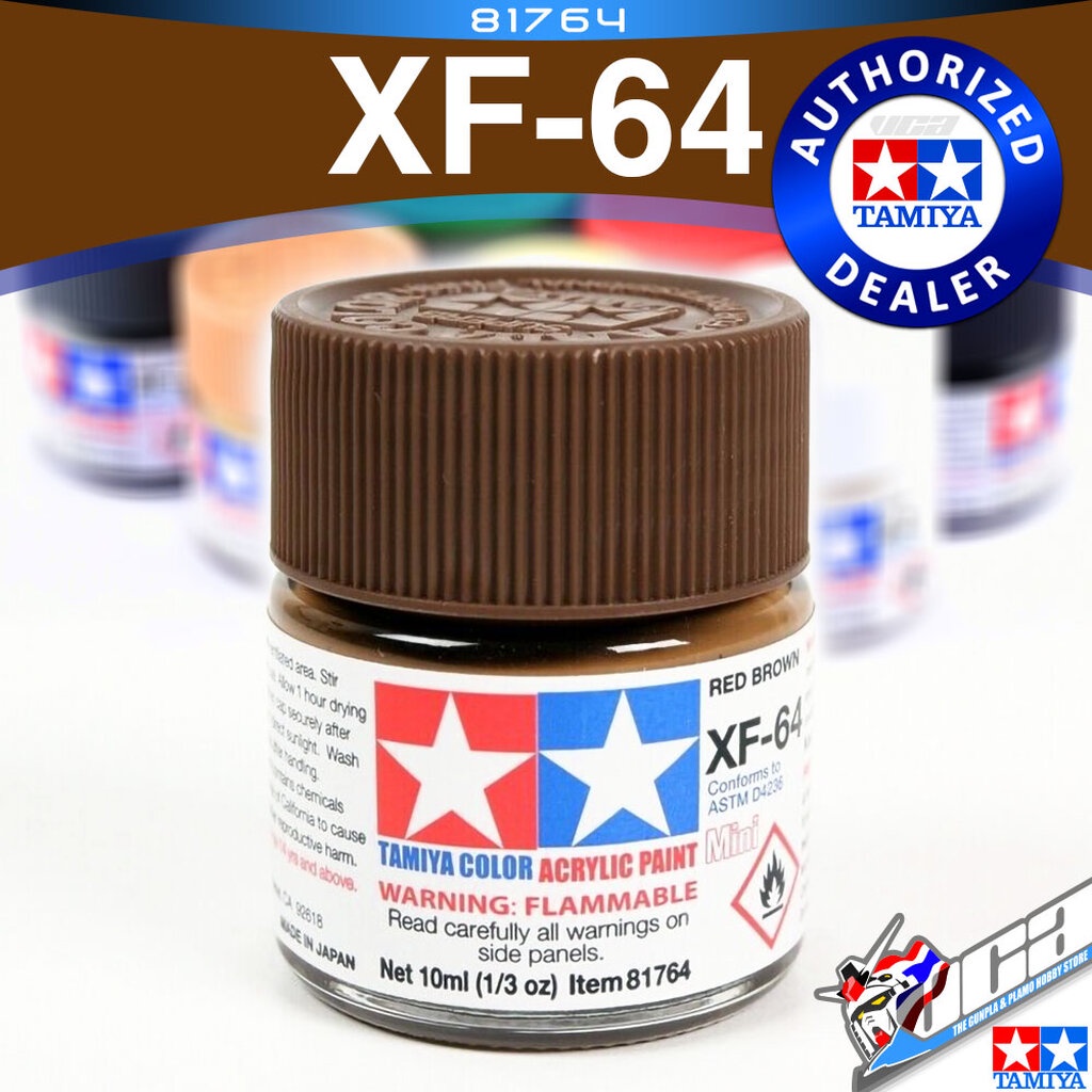TAMIYA 81764 XF-64 XF64 FLAT RED BROWN MATT MATTE สีน้ำตาลแดง ACRYLIC PAINT MINI COLOR 10ML สีอะครีล