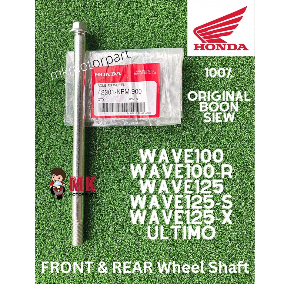 [ BSH ] FRONT / REAR WHEEL SHAFT Honda Wave125 SX Ultimo Wave100 R 100% ORA 42301-KFM-900 Sap Roda D