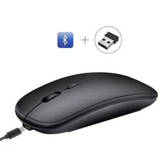 เมาส์ไร้สาย xiaomi Wireless Mouse มีแบตในตัว ชาร์จแบตได้ 2.4G + Bluetooth (ตัวรับสัญญาณ USB + Bluetooth)