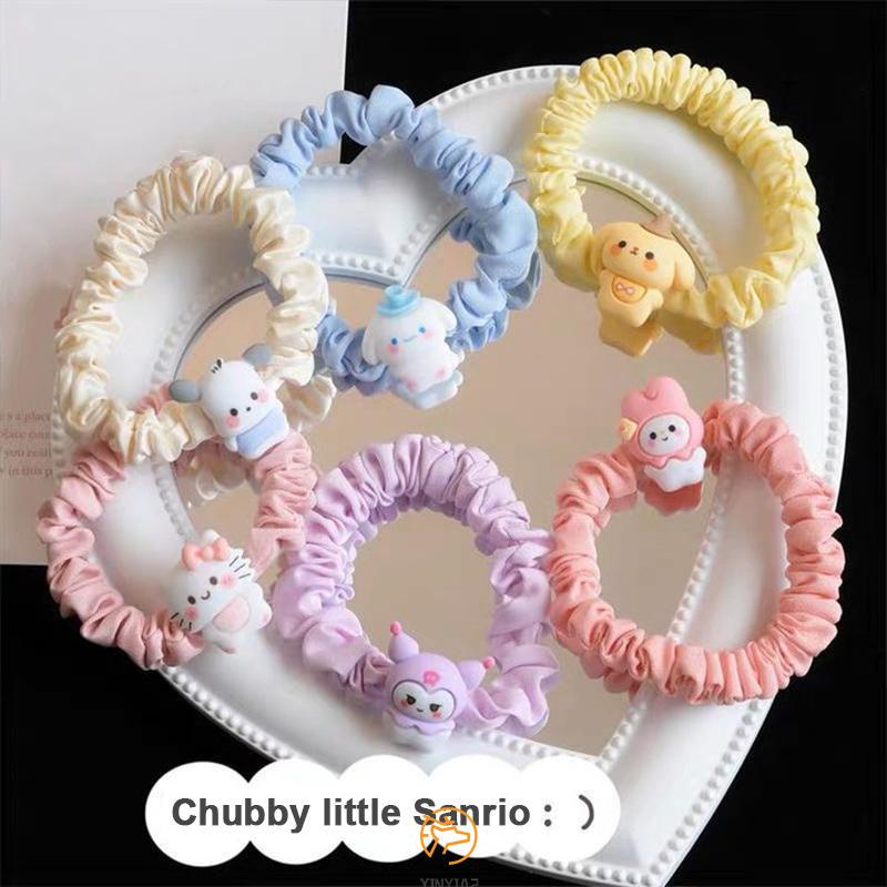 XINYIA2 SANRIO ยางรัดผม แบบยืดหยุ่น ขนาดเล็ก ลายการ์ตูนซานริโอ้ แฟชั่นสําหรับผู้หญิง