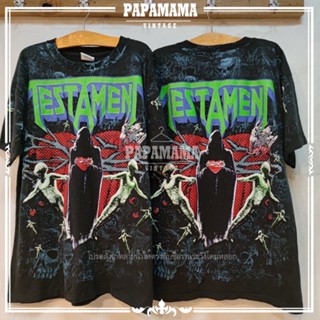 [ TESTAMENT ] Vintage 1992 Testament Mens Tee Shirt Kanye West Wear เสื้อร๊อค เสื้อวง เสื้อวินเทจ papamama vintage shirt