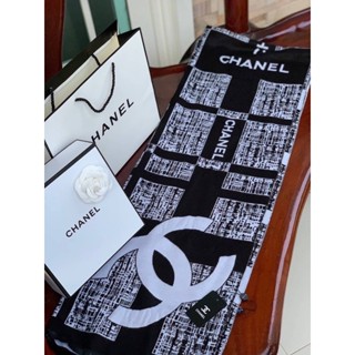 Chanel Shawl Wrap Scarf💯ผ้าพันคอ ผ้าพันคอชาแนล ผ้าคลุมไหล่