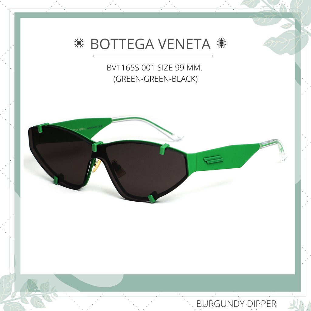 แว่นกันแดด BOTTEGA VENETA : BV1165S 001 SIZE 99 MM. (GREEN-GREEN-BLACK)