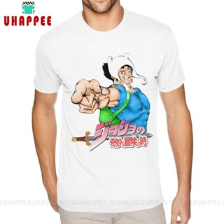 เสื้อยืดคอกลม ผ้าฝ้าย พิมพ์ลาย JojoS Bizarre Adventure Time สีขาว สําหรับผู้ชาย