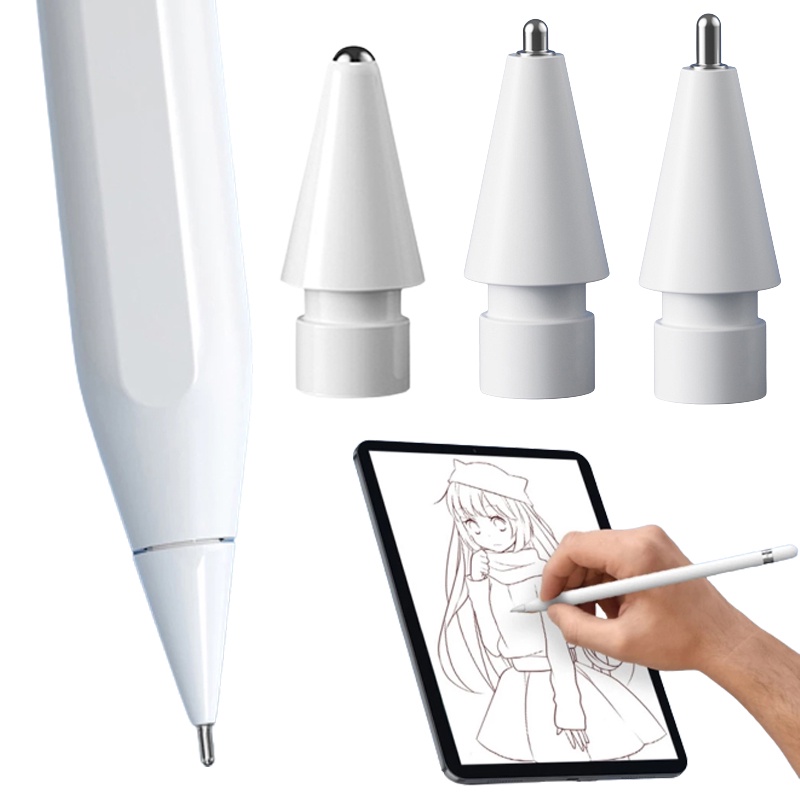 ปากกาสไตลัส สีขาว ทนทาน แบบเปลี่ยน สําหรับ Apple Pencil 1 2 Apple Pencil 1 2 Generation