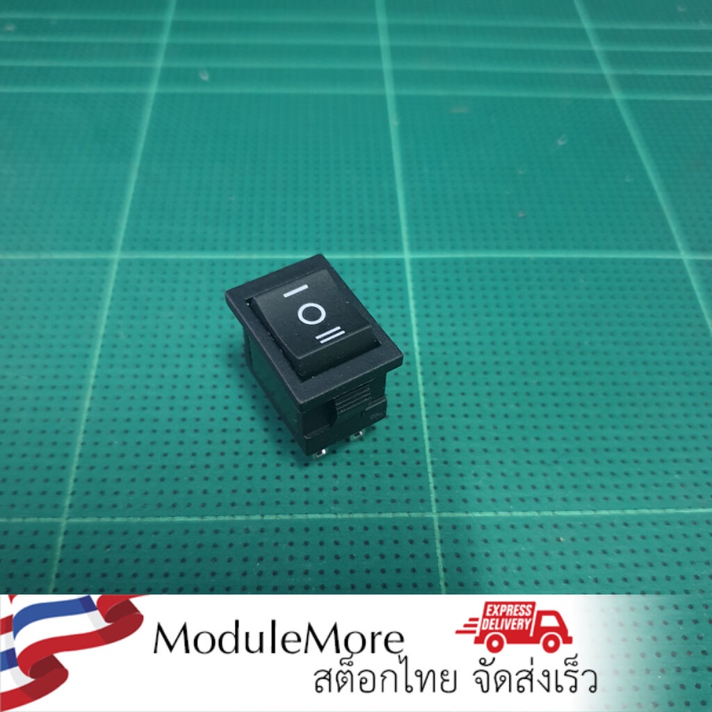 สวิตซ์กระดก 3 ระดับ KCD1 แบบล็อคตำแหน่ง Rocker switch KCD1-203 black rocker switch 6 feet 3 gear 6A 250V power button...
