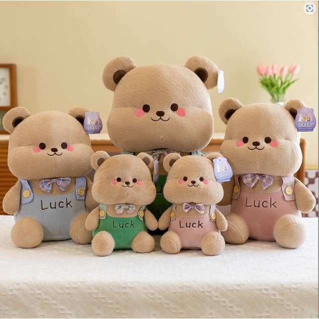 พร้อมส่ง ตุ๊กตาหมี รุ่นปกเสื้อLuck ขนาด25cm