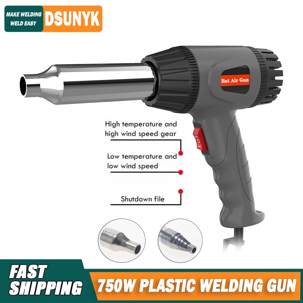Mini Heat Gun 750W Temperature Adjustable Plastic Soldering Hair Dryer Electric Heat Gun Powerful Construction Hair Drye