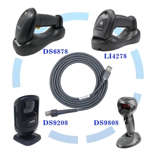 เครื่องสแกนบาร์โค้ด สายเครื่องอ่านบาร์โค้ด 2M USB Cable for Motorola Symbol Zebra Barcode Scanner LS2208/A LI2208 LS4278 STB4278 LI4278 Flatted USB to RJ45 ยาว สําหรับเครื่องสแกนบาร์โค้ด