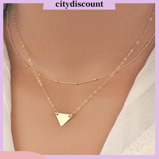 &lt;citydiscount&gt;  จี้สร้อยคอทรงสามเหลี่ยมปักเลื่อมสําหรับสตรีสร้อยคอ