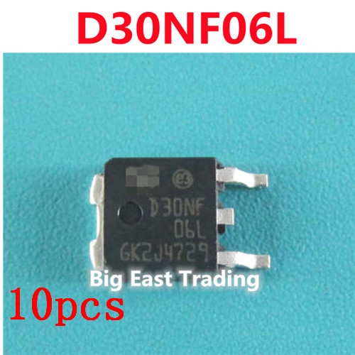10 ชิ้น D30NF06L STD30NF06 TO-252 60V 35A เชื่อม,รับประกันคุณภาพ