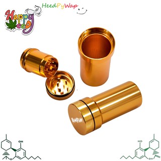 Grinder + Pill box HONEYPUFF ALUMINUM GRINDER WITH STORAGE CONTAINER ONE TO MORE KIT ที่บดสมุนไพร เครื่องบด +