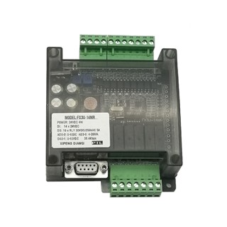 บอร์ดควบคุมอุตสาหกรรม FX3U-14MR PLC 8 อินพุต 6 เอาท์พุต 6AD 2DA และ RS485 RTC เข้ากันได้กับ FX1N และ FX2N