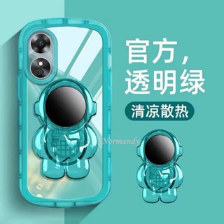 เคสโทรศัพท์ Casing OPPO A17 A17K A77s A77 A57 Reno8 Z 8Pro 7 Pro 7Z 5G 4G เคส Transparent Airbag Handphone Case Silicagel Softcase with Sky Astronaut Folding Stand Shockproof Protection Cover