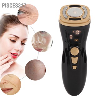 Pisces317 RF Mini Face LED Machine 5 Gears Color Light Warm Up Microcurrent Wrinkle Removal Beauty Device for Eye 100‑240V