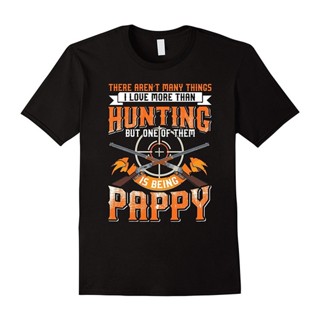 เสื้อยืด พิมพ์ลาย I Love More Than Hunting Is Being Pappy สําหรับผู้ชาย