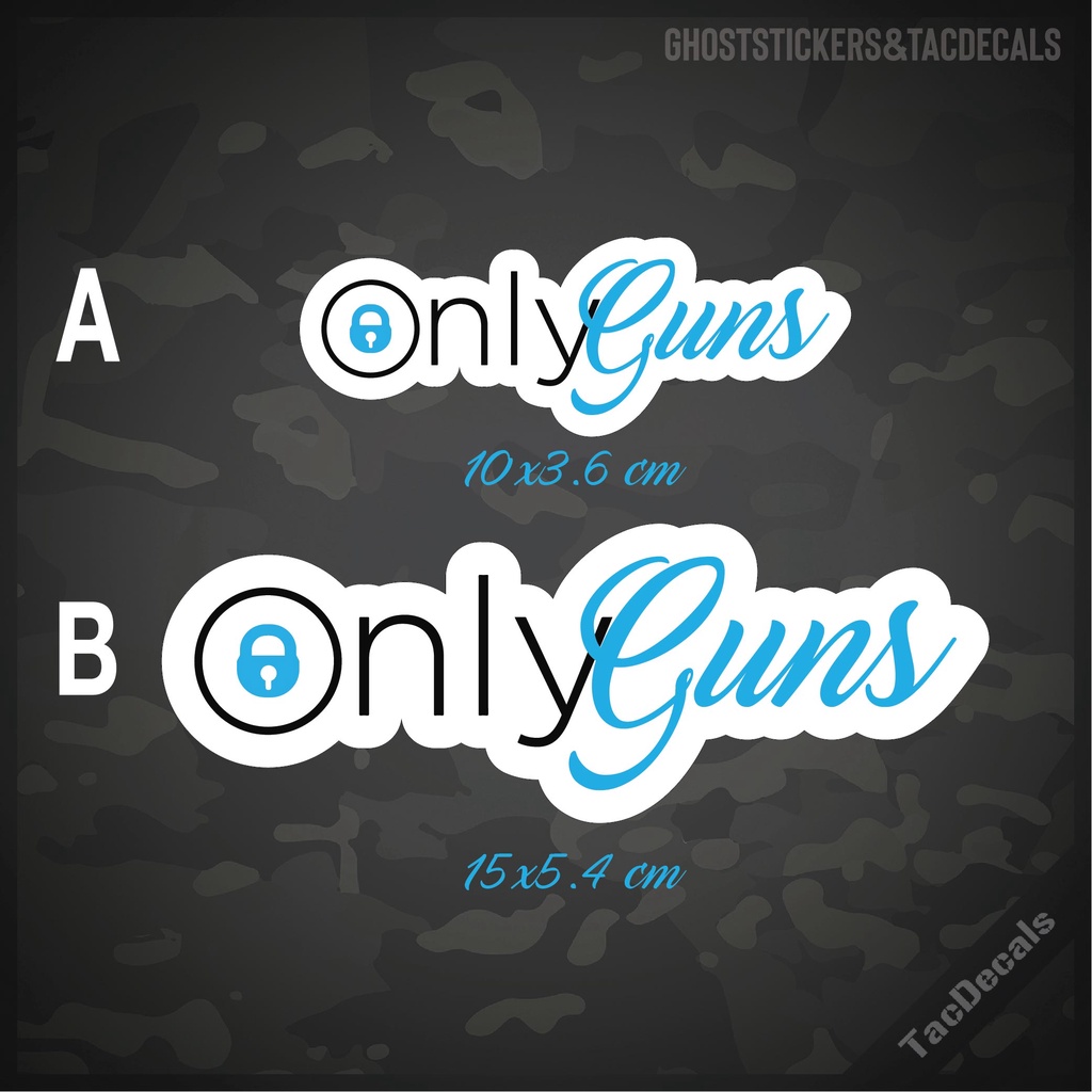 สติกเกอร์only gun สไตล์โลโก้onlyfan แต่งรถยนต์ มอเตอร์ไซค์ กล่องปืน