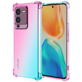 เคสโทรศัพท์ซิลิโคนแบบไล่โทนสีใสสําหรับ Vivo V25 Pro V25e V23e V23 Y35 Y22 Y22s Y02s Y16 Y77 5G