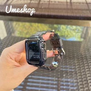 สาย+เคส สําหรับวอช 8 7 6 5 4 3 ขนาด 38/40/41 ขนาด 42/44/45 ใช้กับ smart watch ได้ พร้อมส่ง 4สี ice