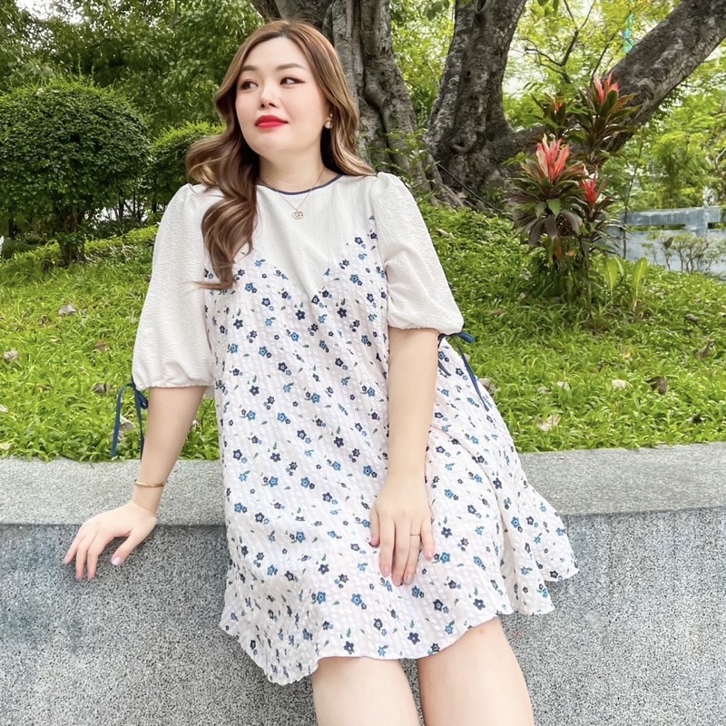 พร้อมส่ง อก40-46 #OG063 Violet Blue dress