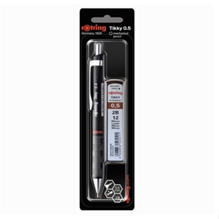 rOtring Tikky Mechanical Pencil 0.5 mm. With 2b Lead ดินสอกดรอตริง รุ่นติกกี้ 0.5 และไส้ดินสอ 2 แบบ