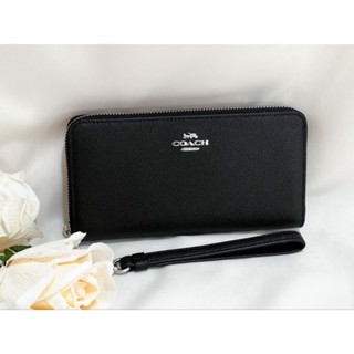 กระเป๋าสตางค์หนังสีดำLONG ZIP AROUND WALLET SV/BK/BL BK BADLANDS FLR
