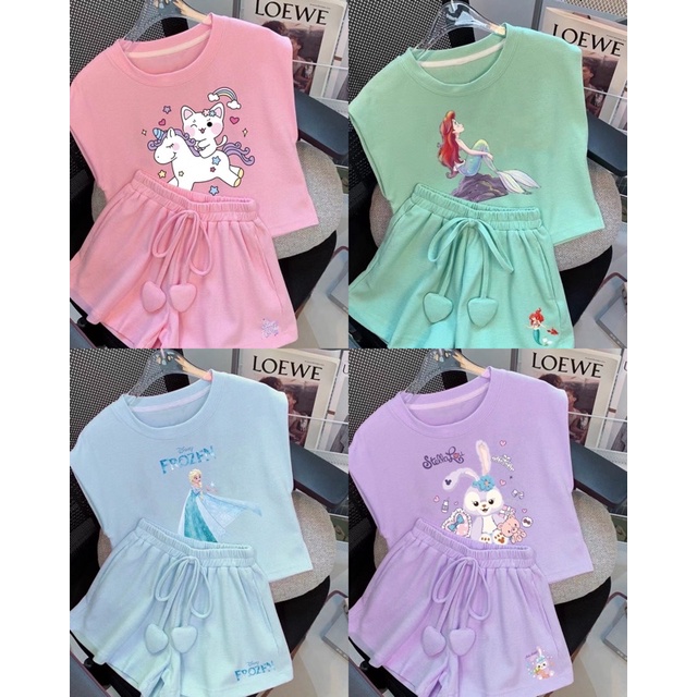 พร้อมส่ง เซทสุดเก๋ ได้ทั้งเสื้อพร้อมกางเกง สุดน่ารัก