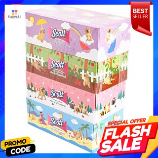 สก๊อตต์ กระดาษเช็ดหน้า 115 แผ่น แพ็ค 4Scott Facial Tissue 115 Sheets Pack 4