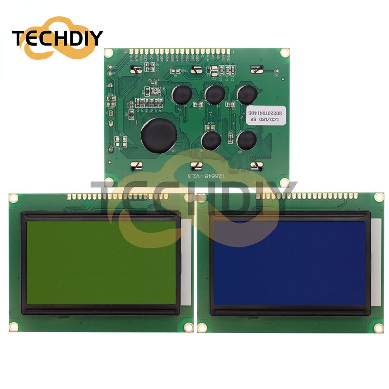 โมดูลหน้าจอ LCD 128*64 5V 12864 LCD พร้อมแบ็คไลท์ ST7920 พอร์ตขนาน LCD12864