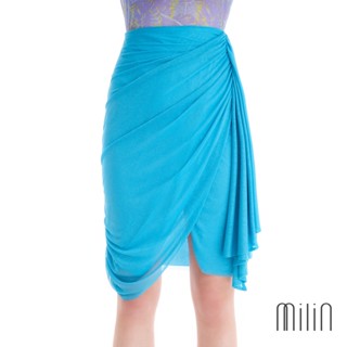 [MILIN] Pistil Skirt  Asymmetric ruched  high waisted skirt