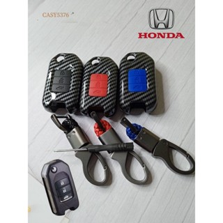 พร้อมส่ง Honda Z-2 / Bangkok life เคสเคฟล่ากุญแจรีโมทรถยนต์ Honda Jazz GK (กุญแจพับ) / Car key Case 3 ปุ่ม