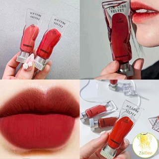 ลิปสติกเนื้อแมทกำมะหยี่ ติดทนนาน ลิปกลอส เบา ดีไซน์สวย คราบริมฝีปากด้าน Lip stain