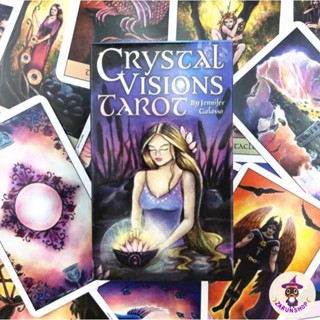 ไพ่ยิปซี ไพ่ทาโรต์ Crystal visions Tarot (พร้อมส่ง🇹🇭) ไพ่ทาโร่ภาพสวยออกโทนสีม่วงชมพู