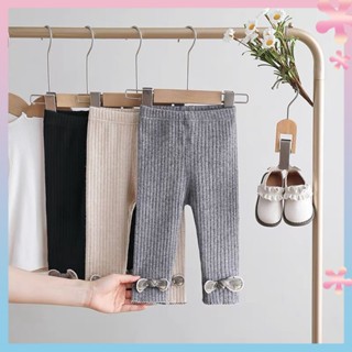 Childrens Wear Autumn wear thickened bow leggings for girls baby pit cotton pants for children and girls pants for outer wear