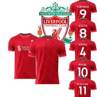 เสื้อกีฬาแขนสั้น ลายทีมชาติฟุตบอล Virgil Keita Mane Salah Firmino ทรงหลวม สําหรับผู้ชาย และผู้หญิง 2021-2022