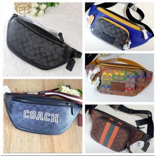 💚แท้💯 พร้อมส่ง💚คาดอก COACH 78777 / F78777 / C6652 / C9847 WARREN BELT BAG IN SIGNATURE CANVAS (QBMI5)