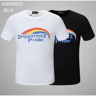 เสื้อตราหานคู่ Dsquared2 ฤดูร้อนสตรีทผู้หญิง/ผู้ชายเสื้อยืดลําลองแขนสั้นผู้ชายเสื้อยืดแฟชั่นผ้าฝ้ายแขนสั้นแขนสั้น