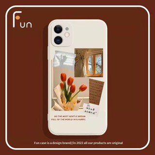 ins tulips~เคสไอโฟน iPhone 8 7plus 12 11 pro max เคส iPhone 13 14 pro phone case 7 8 se2020 TPU 8พลัส Xr Xs X cover นิ่ม