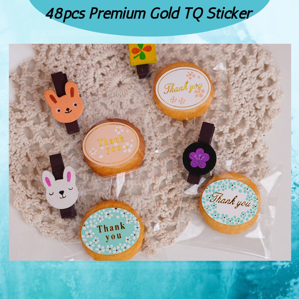(48 ชิ้น) Premium GOLD Thank You Sticker / Goodies Sticker