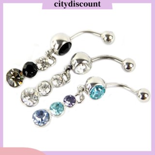 &lt;citydiscount&gt; จิวแหวน Rhinestone สําหรับเจาะร่างกาย 1 ชิ้นจิวสะดือ