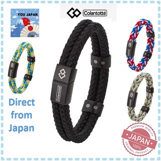 Colantotte LOOP AMU กำไลข้อมือที่มีรูปแบบสายถัก Colantotte Magnetic Bracelet Loop Crest AMU  Black Blood Circulation Health Benefits(Made in Japan)