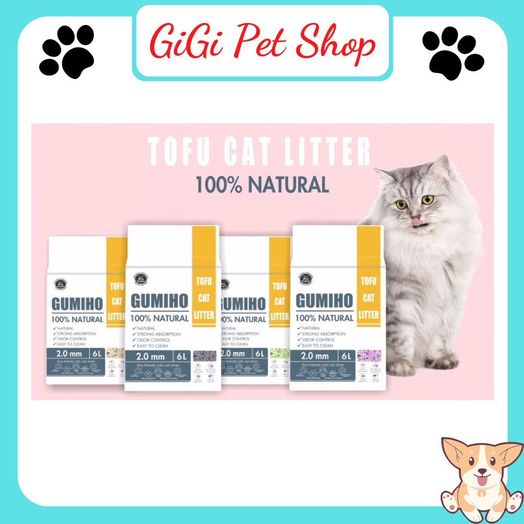ทรายแมวถั่วเหลือง Gumiho ถุง 6 ลิตร ซึมซับ ดับกลิ่น จับตัวเป็นก้อนสุดๆ ฝุ่นน้อย อุปกรณ์สัตว์เลี้ยง -