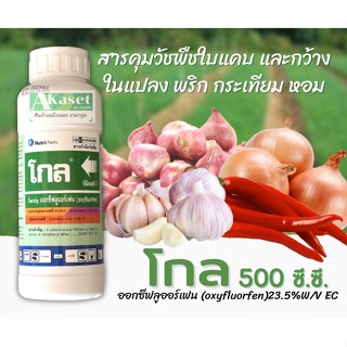 โกล 500 ซีซี. (โกล2อี ออกซีฟลูออร์เฟน (oxyfluorfen)ยาคุม และฆ่าหญ้าใช้ก่อนวัชพืชงอก เพื่อกำจัดวัชพืชใบแคบ