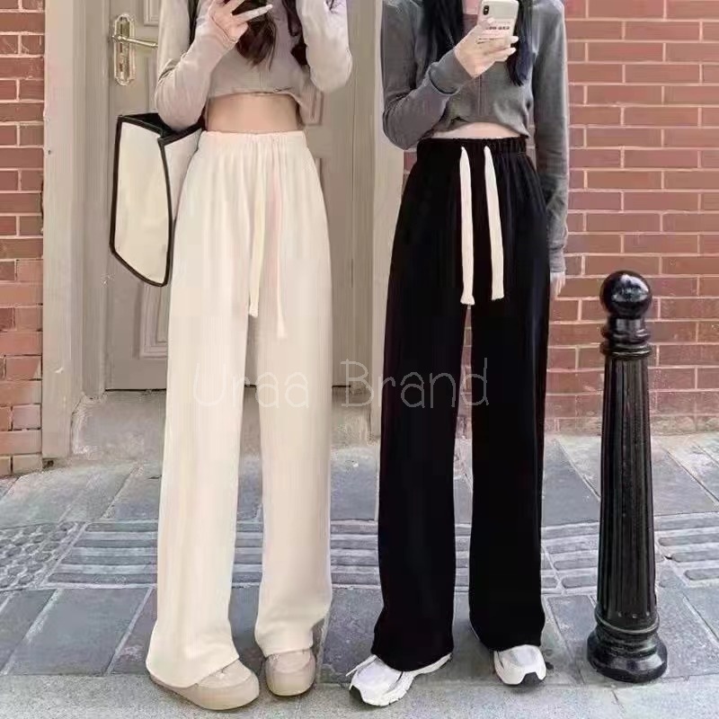 Pants 590 บาท บุขนกันหนาว (พร้อมส่ง) 2 สี กางเกงขายาวบุขน รุ่น กางเกงไหมพรมขายาว บุขน Long Pant Winter Lookfuk Line Classic Women Clothes